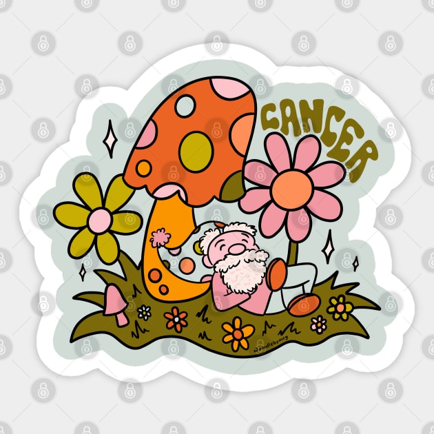 Cancer Gnome Sticker by Doodle by Meg